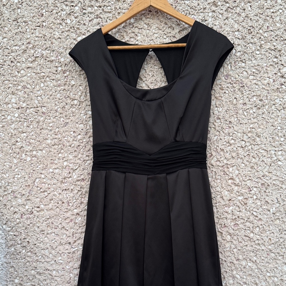 Jackie Jon Brand Black Satin Cocktail Dress